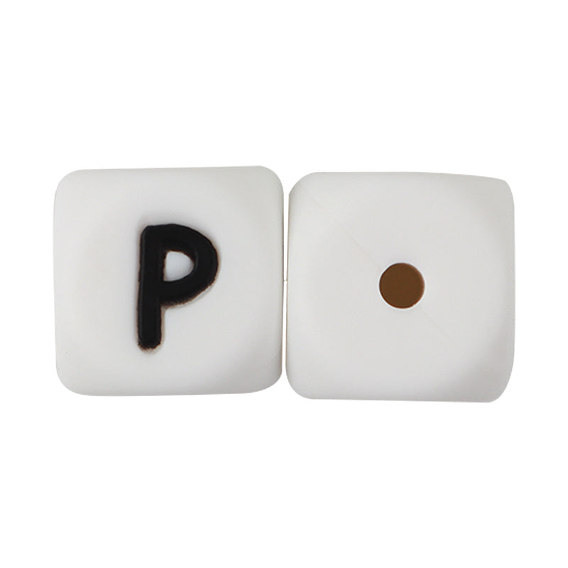 50Pcs Silicone English Alphabet Beads Letter