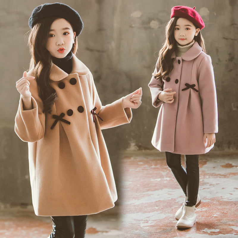 Mid-length princess western style woolen coat