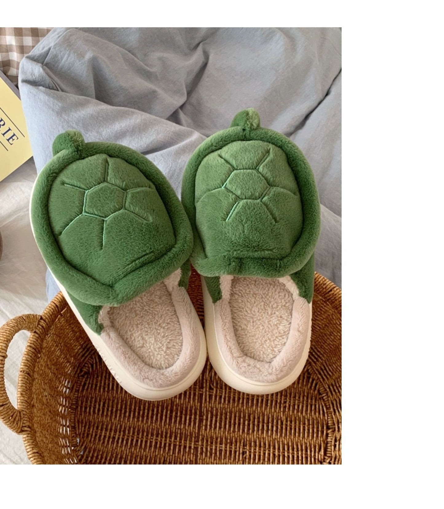 Fleece-lined Creative Little Turtle New Soft Soled Cotton Slipper
