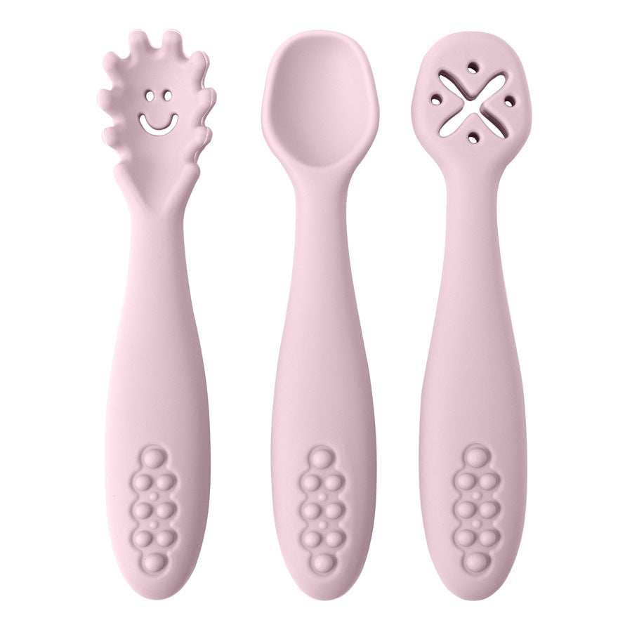 3 Silicone Spoons And Forks Baby Cutlery