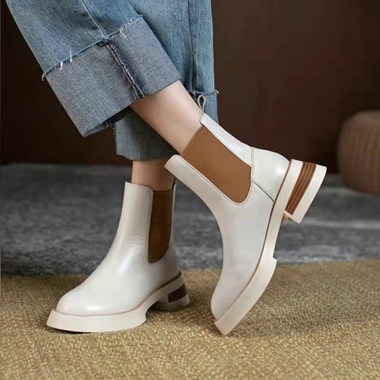 Thick Bottom Female Thick Heel Thin Boots Round Toe Hundred