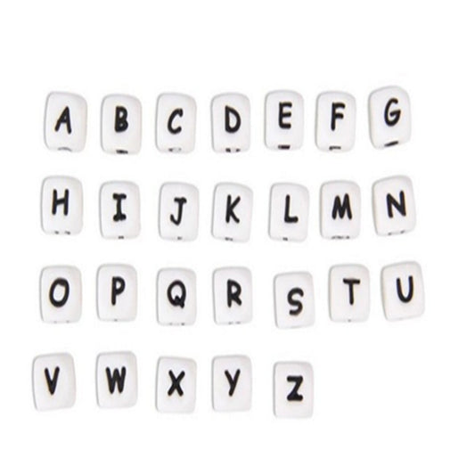 50Pcs Silicone English Alphabet Beads Letter