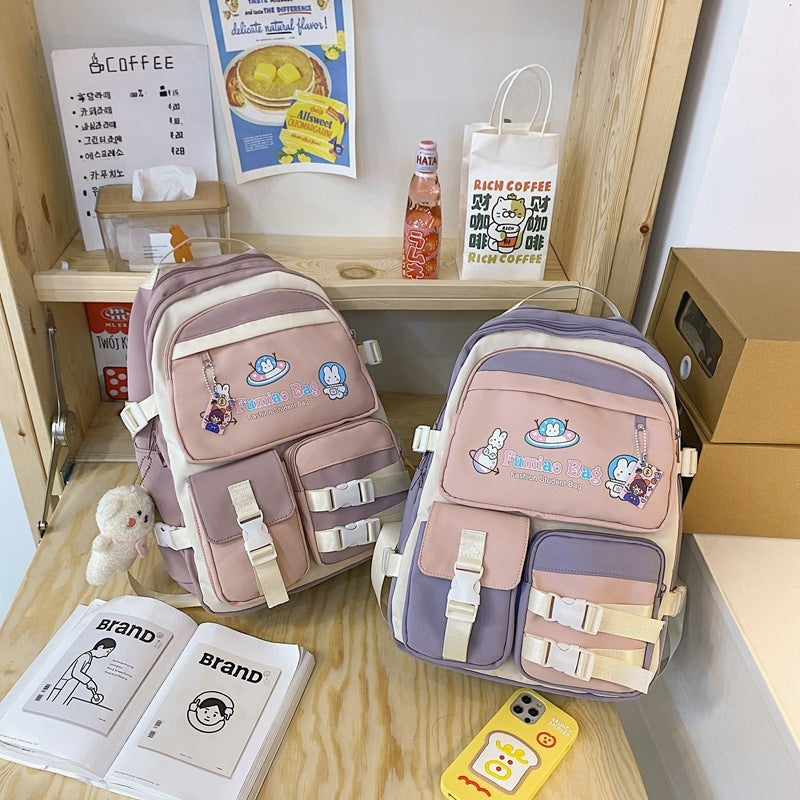 Women's Japanese Style Large Capacity Simple Backpack Student Schoolbag