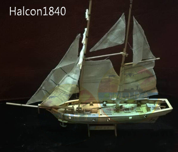 Wooden Assembled Sailboat Model DIY Western Classical Sailboat