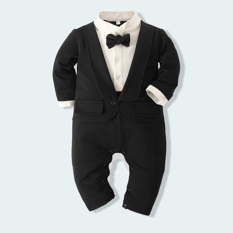 Boys' Cotton Long-sleeved Jumpsuit