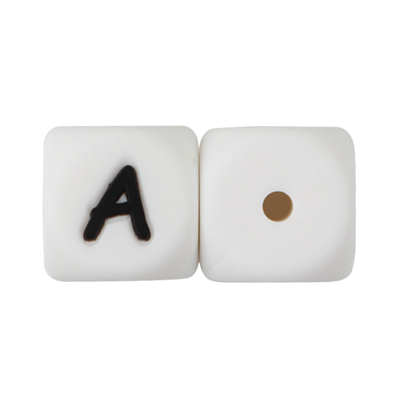 50Pcs Silicone English Alphabet Beads Letter