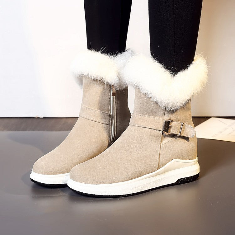 Women's thick-soled warm plush snow boots