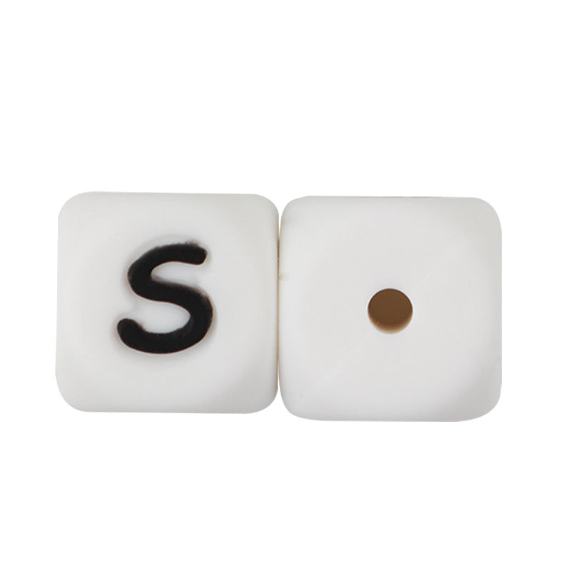 50Pcs Silicone English Alphabet Beads Letter