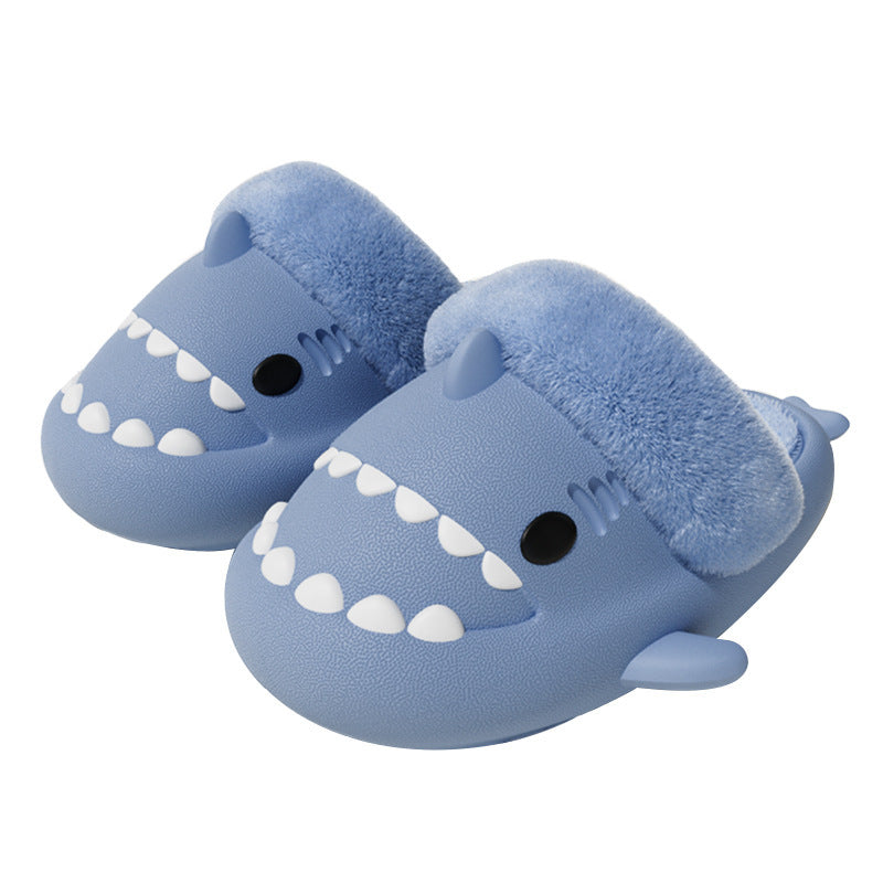 Winter Boys' Detachable And Washable Little Shark Hat Cotton Slippers