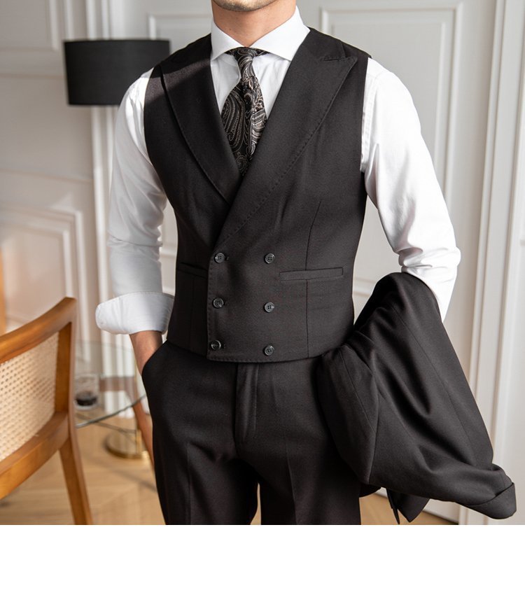 Autumn Men's Double Breasted Slim Fit Plus-sized Vest