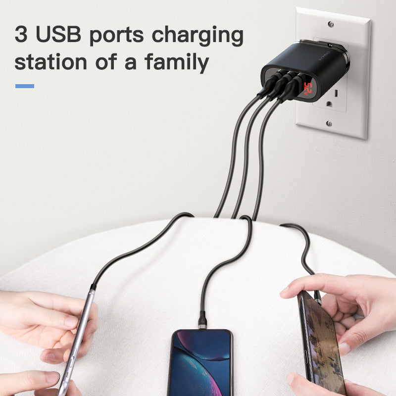 3 hole USB fast charge charging head charger