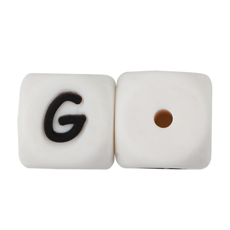 50Pcs Silicone English Alphabet Beads Letter