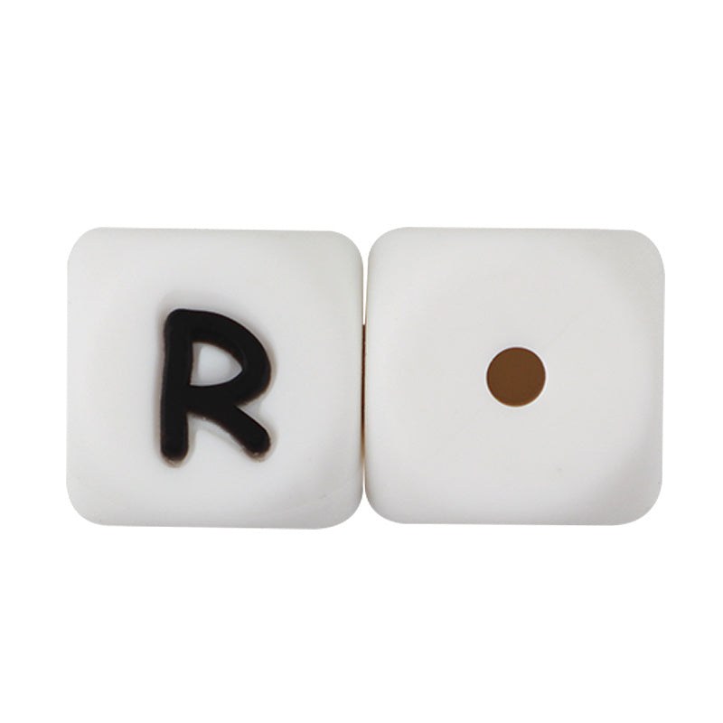 50Pcs Silicone English Alphabet Beads Letter