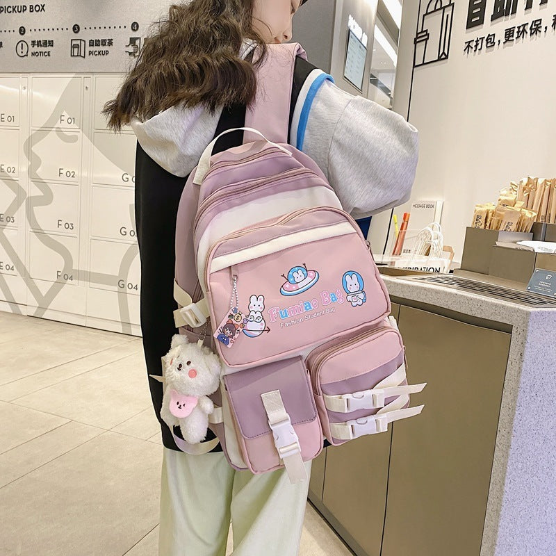 Women's Japanese Style Large Capacity Simple Backpack Student Schoolbag