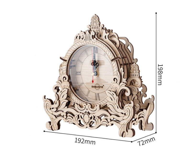 Wood Color Fashion Creative Wooden Clock 3D Puzzle