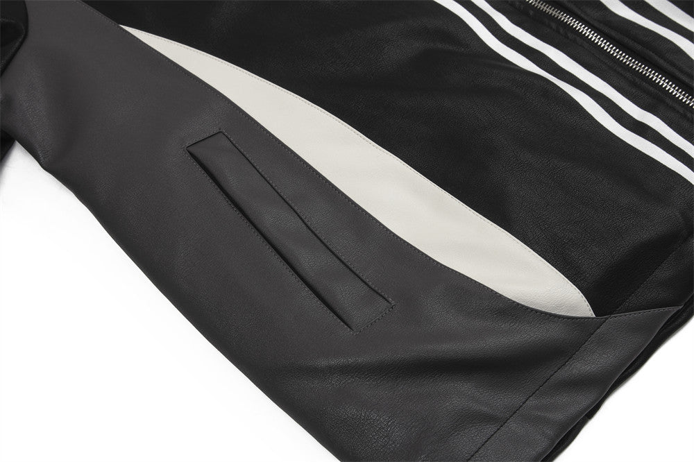 Motorcycle Clothing Leather Coat Male