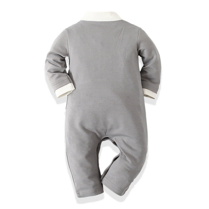 Boys' Cotton Long-sleeved Jumpsuit