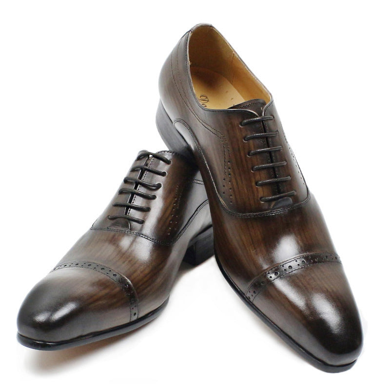 Men's Black Brown Business Casual Leather Shoes
