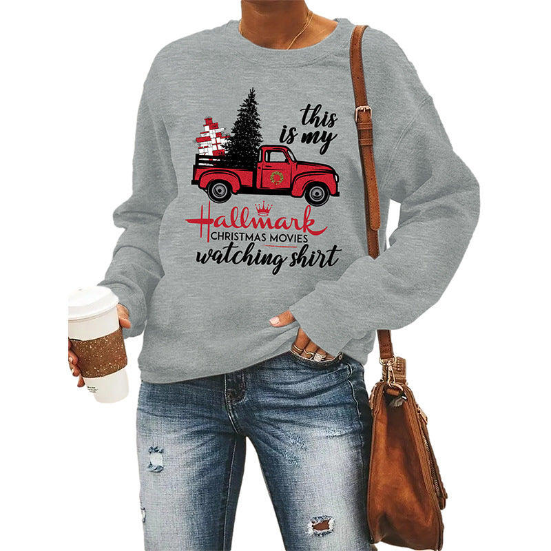 Trendy Women's Round Neck Long Sleeve Christmas Pullover Sweater