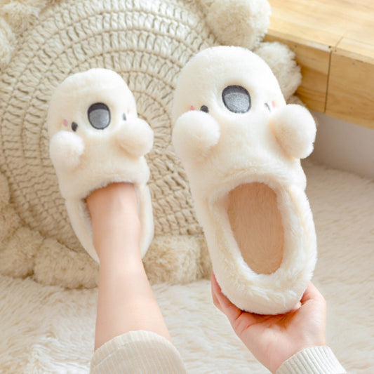 Women's Winter Cute Thick Bottom Non-slip Warm Plush Cotton Slippers