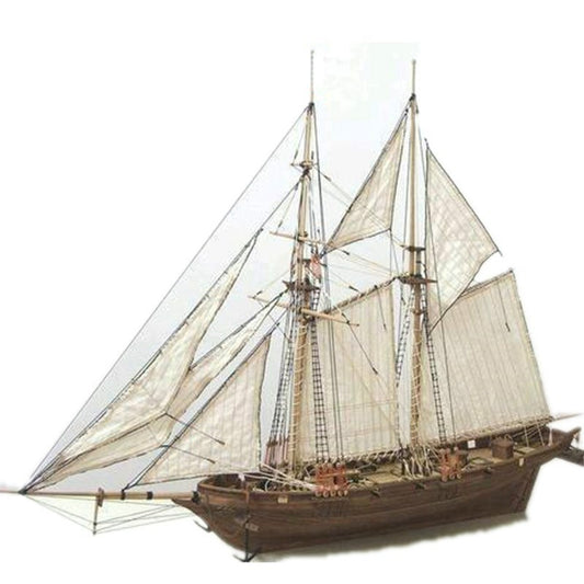 Wooden Assembled Sailboat Model DIY Western Classical Sailboat