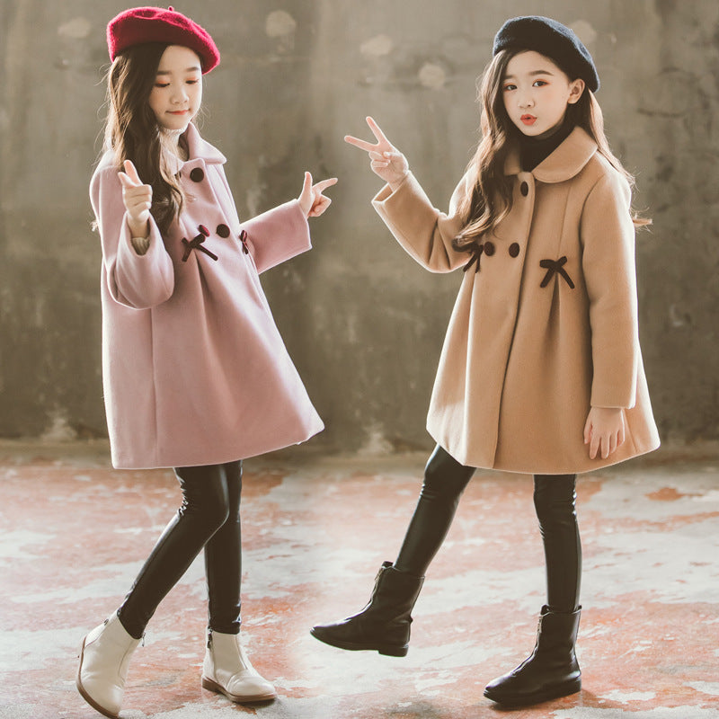 Mid-length princess western style woolen coat