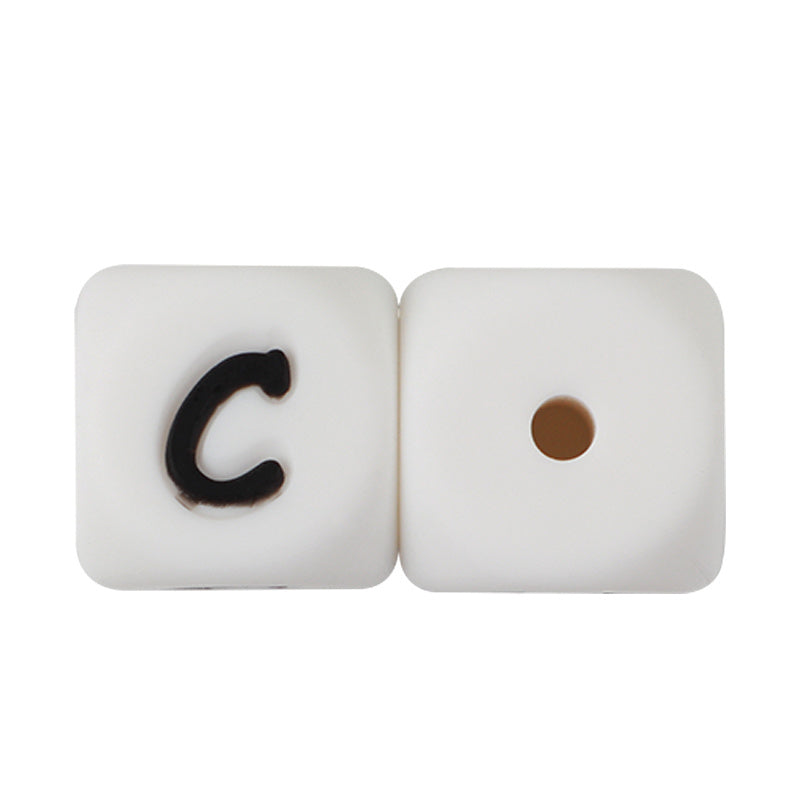 50Pcs Silicone English Alphabet Beads Letter