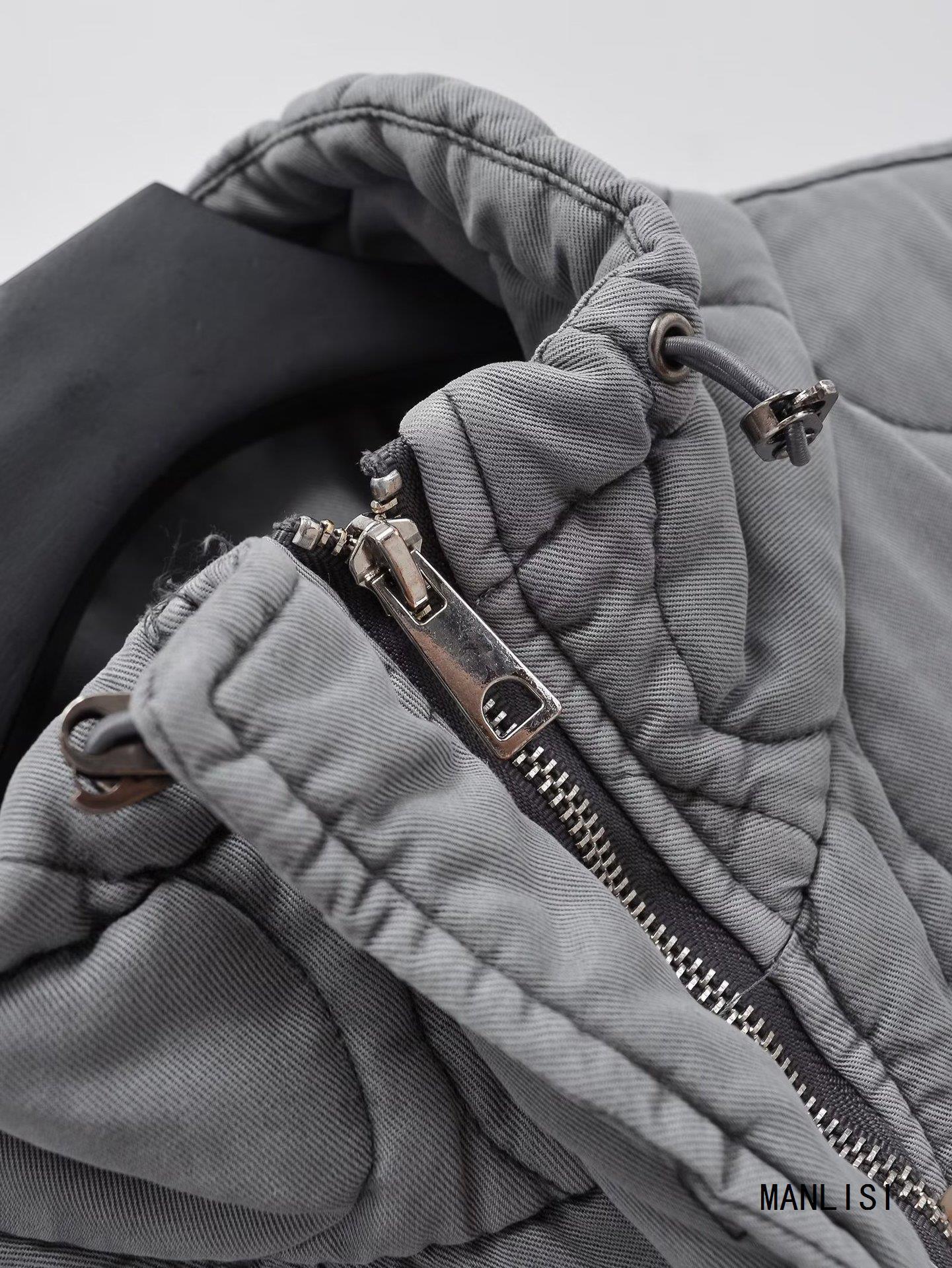 Women's Stand Collar Casual Sleeveless Gray Cotton Clothes Vest