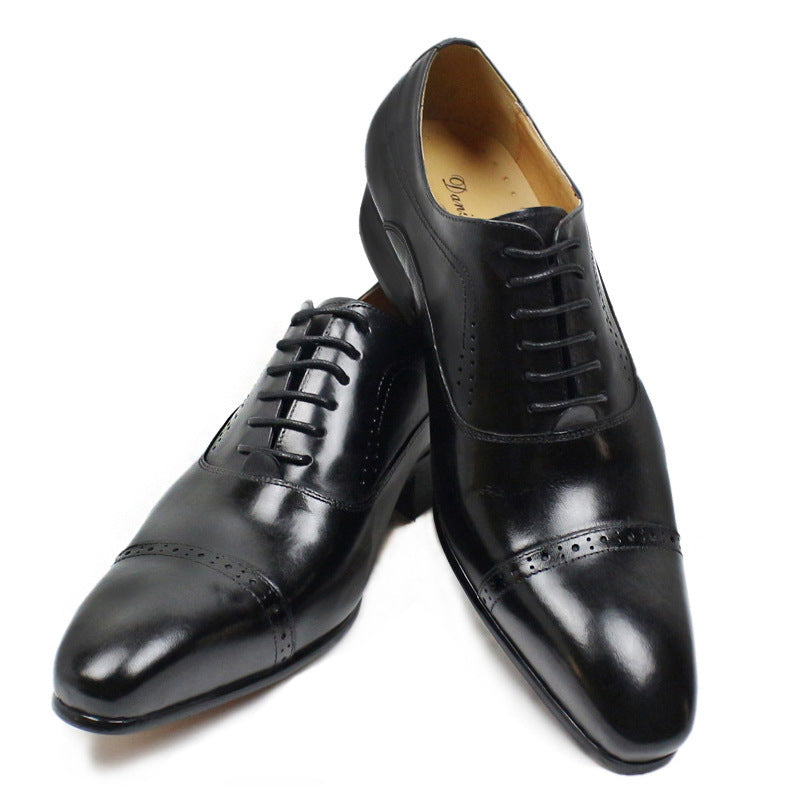 Men's Black Brown Business Casual Leather Shoes