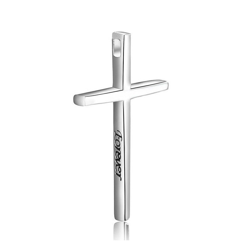 925 Sterling Silver Glossy Cross Pendant