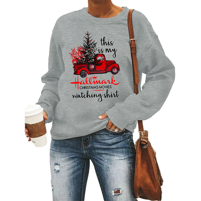 Trendy Women's Round Neck Long Sleeve Christmas Pullover Sweater