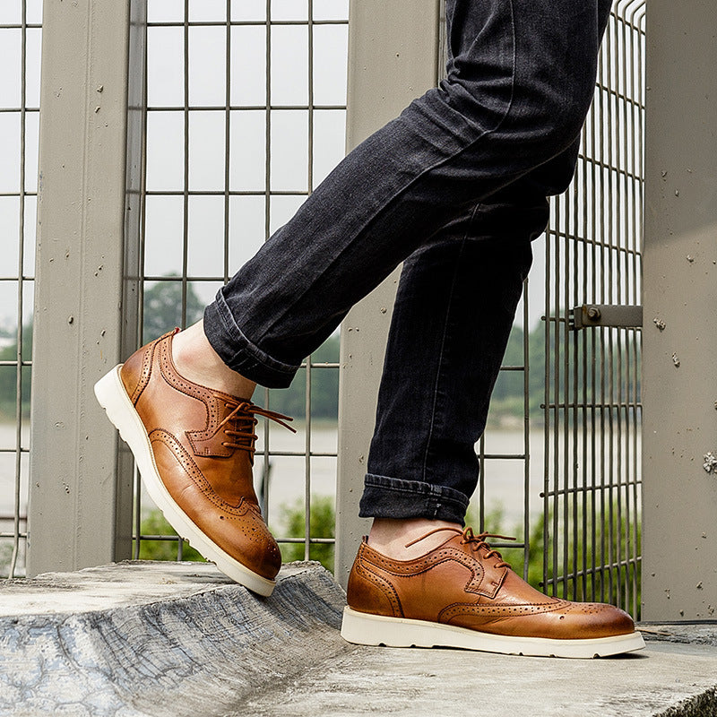 Large Size Men's British Retro Broch Men's Casual Shoes