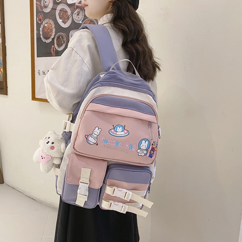 Women's Japanese Style Large Capacity Simple Backpack Student Schoolbag