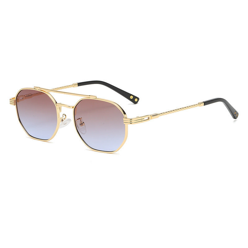 Women's Fashion Irregular Double Beam Small Glasses