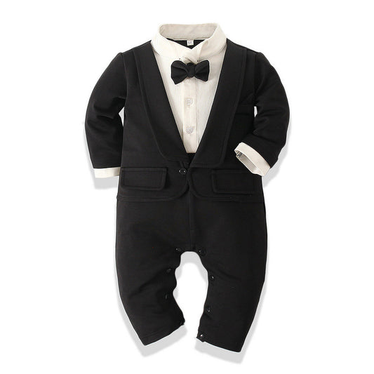 Boys' Cotton Long-sleeved Jumpsuit