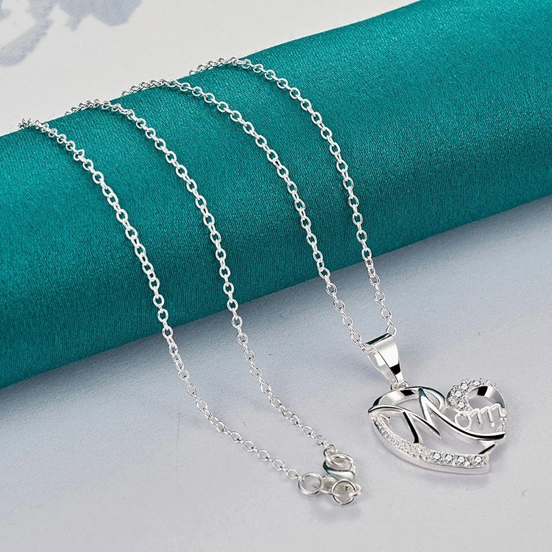 Letter Love Inlaid Zircon Pendant Necklace