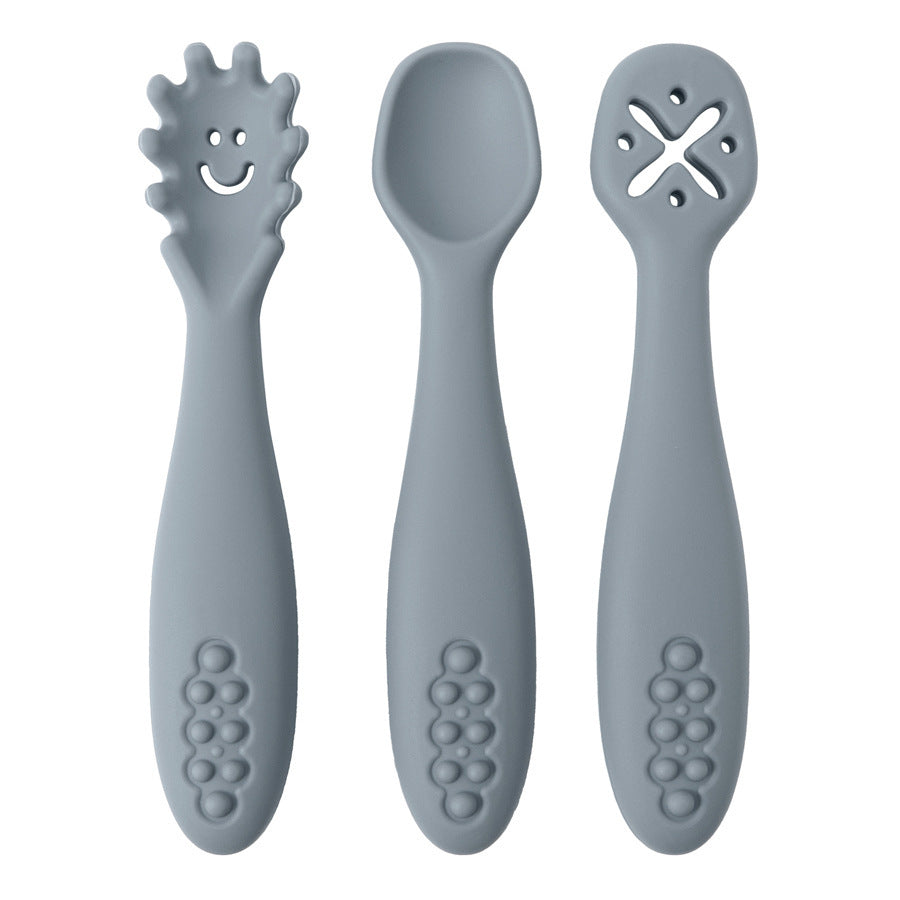 3 Silicone Spoons And Forks Baby Cutlery