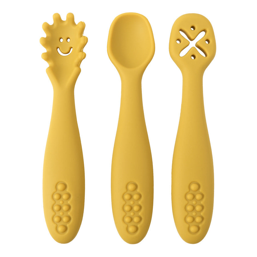 3 Silicone Spoons And Forks Baby Cutlery