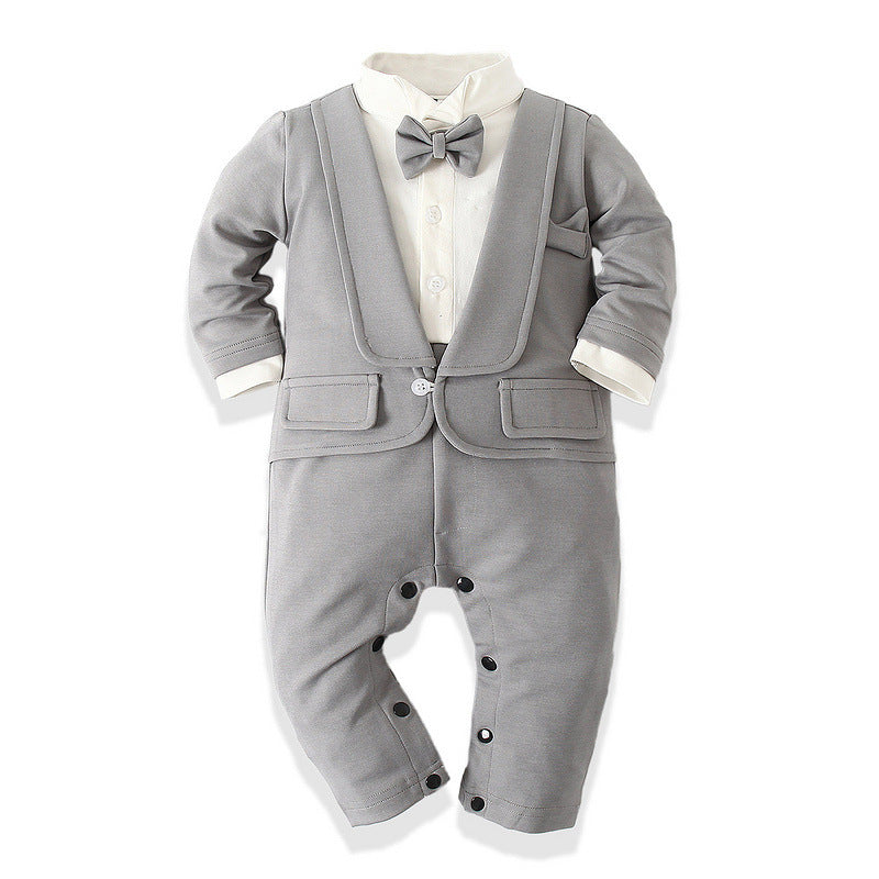 Boys' Cotton Long-sleeved Jumpsuit