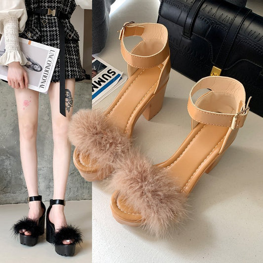 Fashion Plus Size Waterproof Platform High Heel Sandals Women