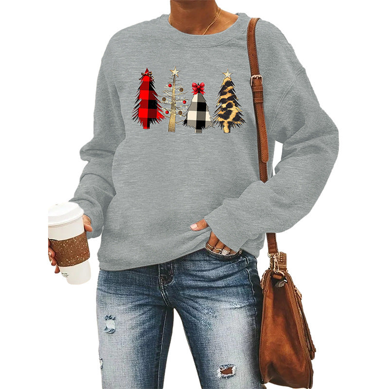 Trendy Women's Round Neck Long Sleeve Christmas Pullover Sweater