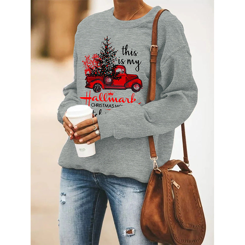 Trendy Women's Round Neck Long Sleeve Christmas Pullover Sweater