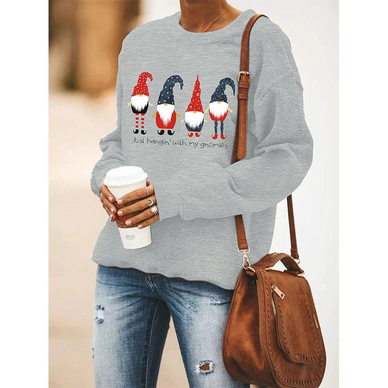 Trendy Women's Round Neck Long Sleeve Christmas Pullover Sweater