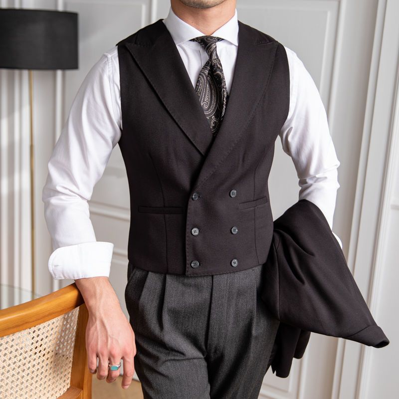 Autumn Men's Double Breasted Slim Fit Plus-sized Vest