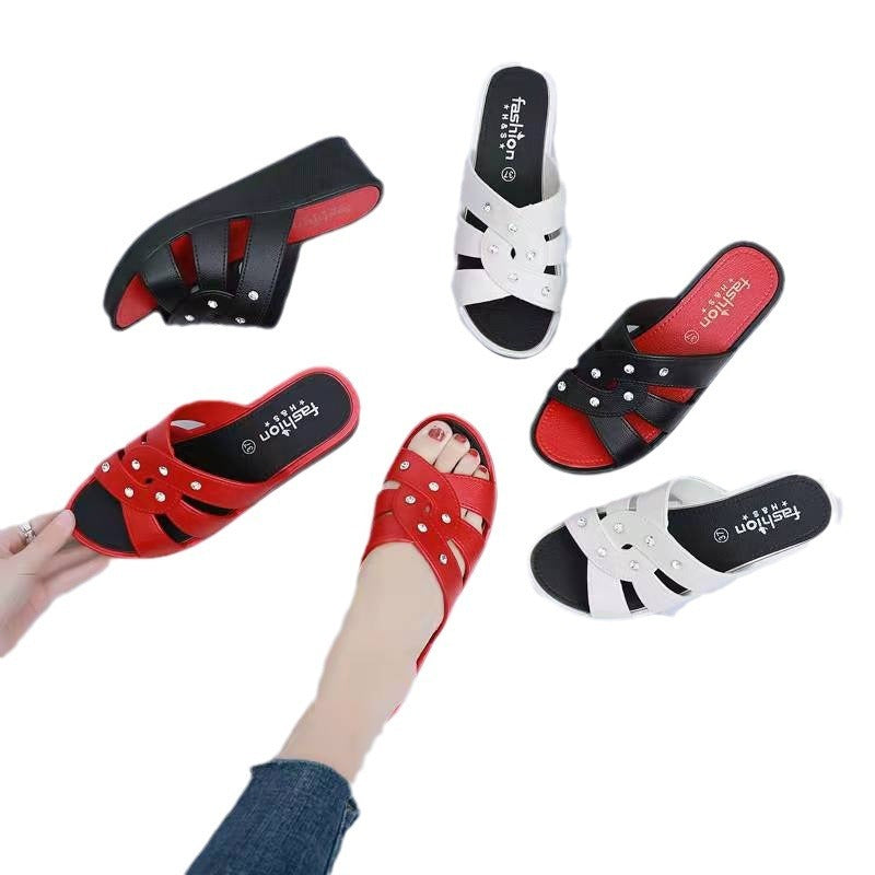 Women's Summer Outdoor Home Thick-soled High-heeled Home Indoor Sandals