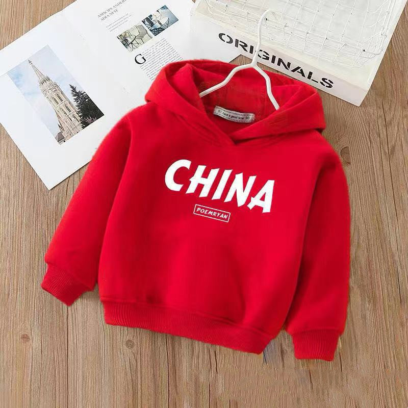 Boys And Girls Hooded Sweater And Cashmere Children's All-match Long-sleeved Clothes