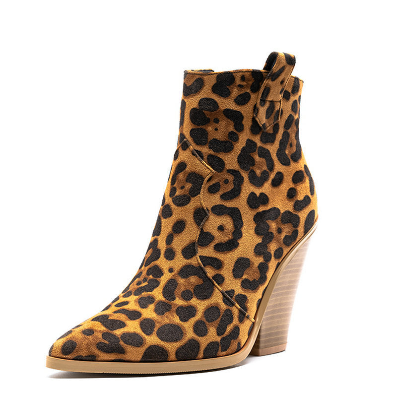 Ladies Fashion Catwalk Snake-print Stone-print Boots Cotton Shoes