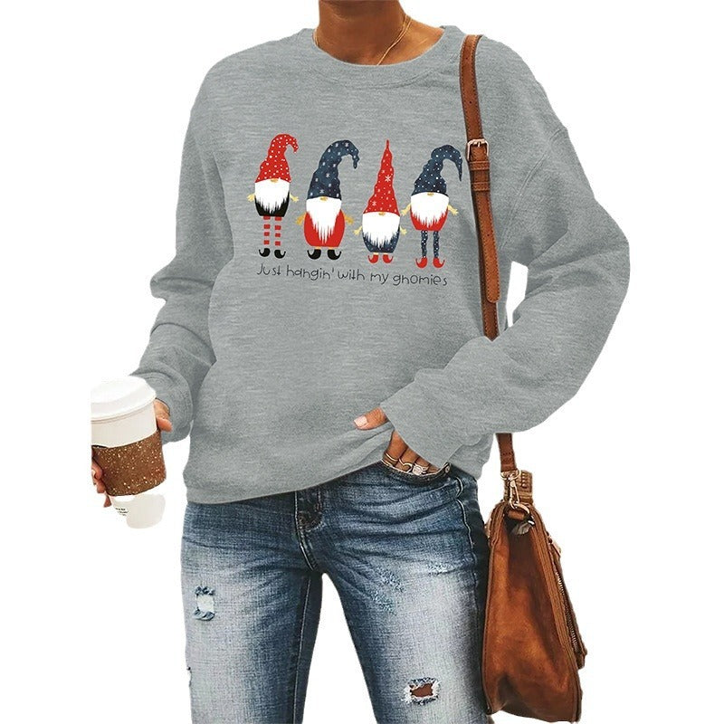 Trendy Women's Round Neck Long Sleeve Christmas Pullover Sweater
