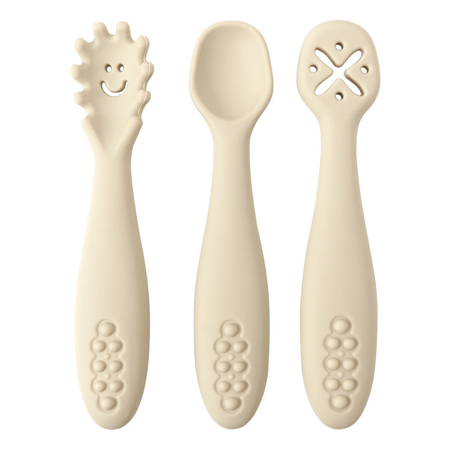 3 Silicone Spoons And Forks Baby Cutlery