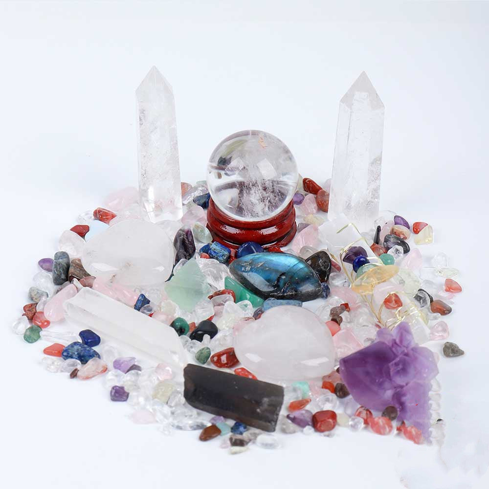 Donghai Natural Crystal Gem Hexagonal Prism Energy Ball Gift Box